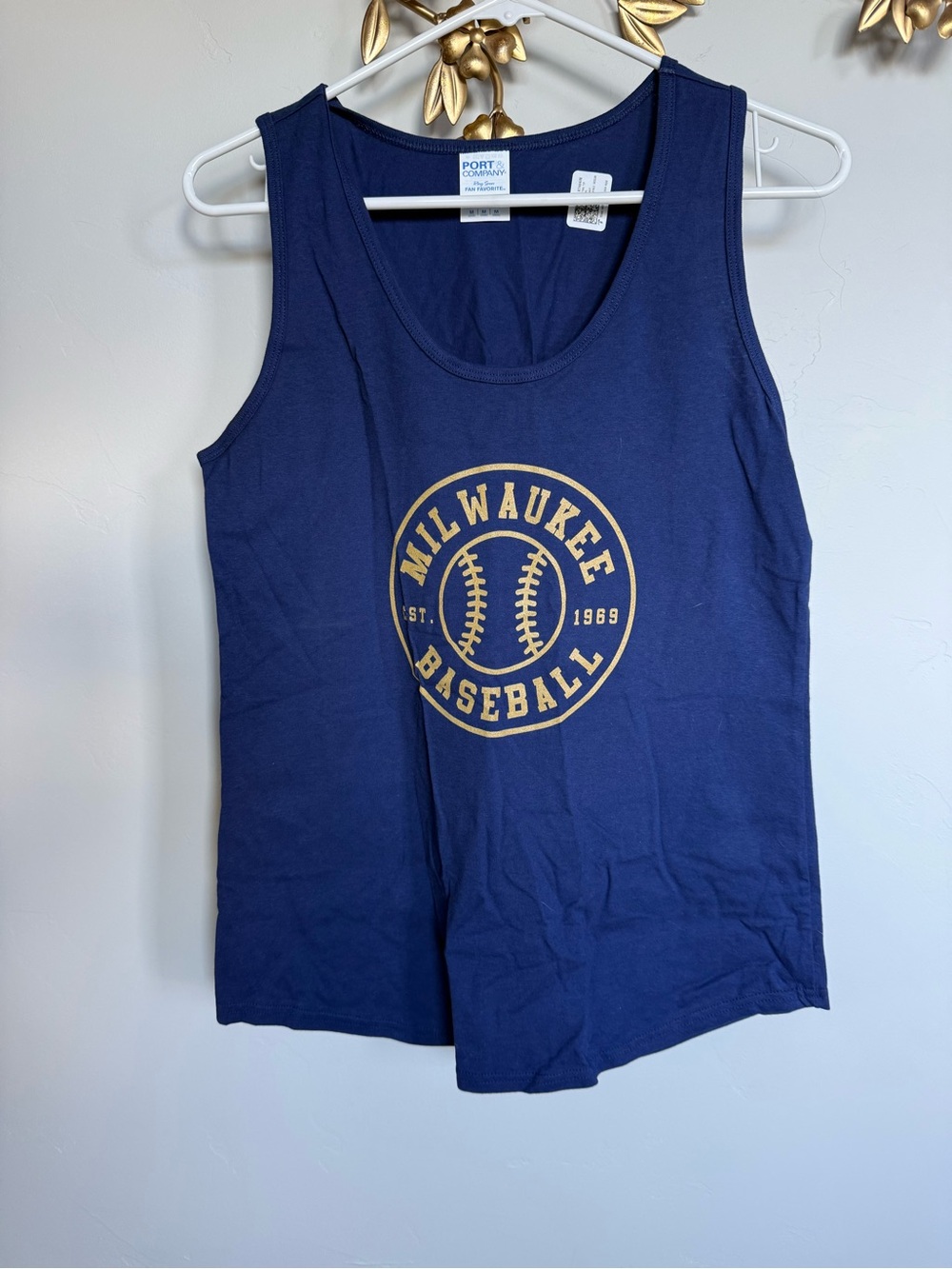 Navy Milwaukee Baseball Tank Top for Women